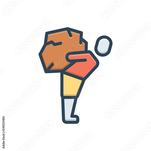 Color illustration icon for hardly