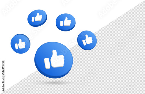 3d like icon button 3d, thumbs up like buttons background, social media notification icons, post reactions for social network, favorite recommended, 3d rendering, 3d illustration