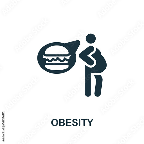 Obesity icon. Monochrome simple Healthcare icon for templates, web design and infographics