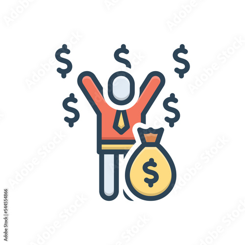 Color illustration icon for passive