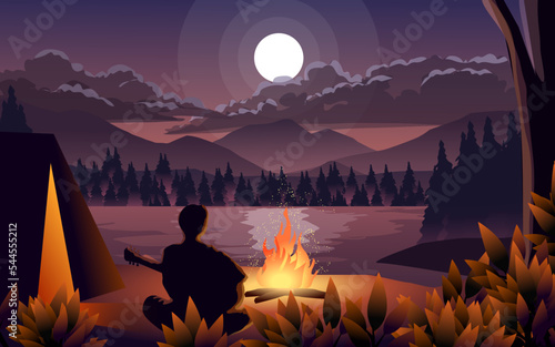 camping in the mountains