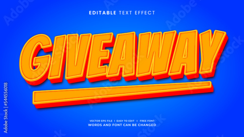 Giveaway 3d editable text effect quiz style