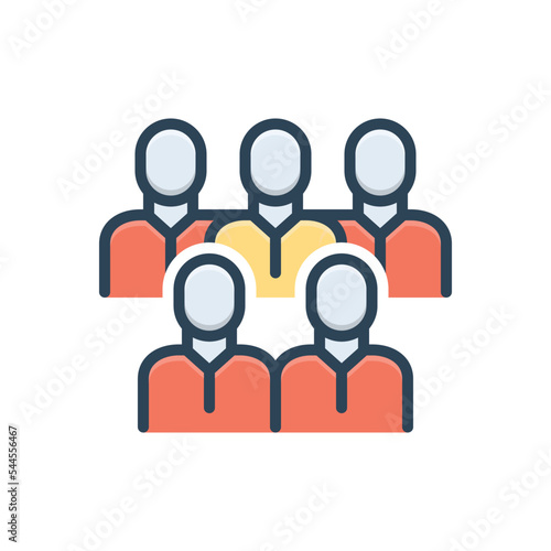 Color illustration icon for reunion