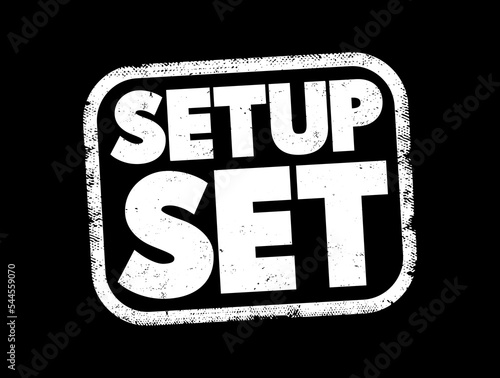 Setup Set text stamp, concept background