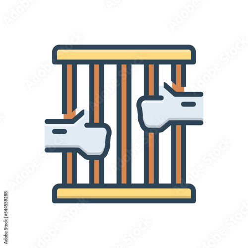 Color illustration icon for prison