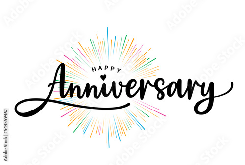 Happy Anniversary lettering text banner