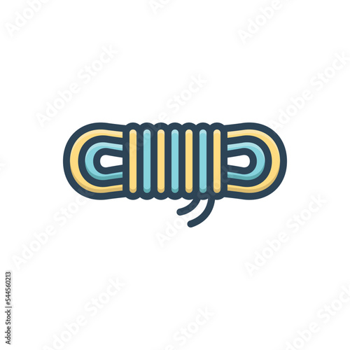 Color illustration icon for nylon rope