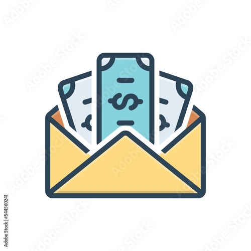 Color illustration icon for salaries 