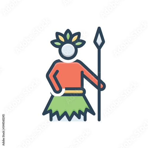 Color illustration icon for savage
