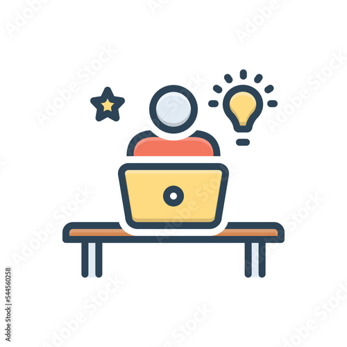 Color illustration icon for skill ability