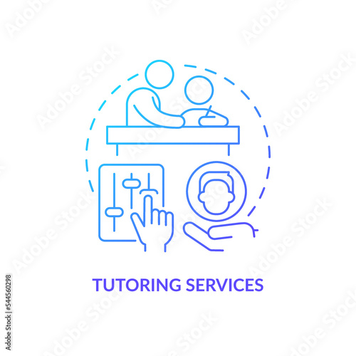 Tutoring services blue gradient concept icon. Mentorship. Supplementary education provider abstract idea thin line illustration. Isolated outline drawing. Myriad Pro-Bold font used