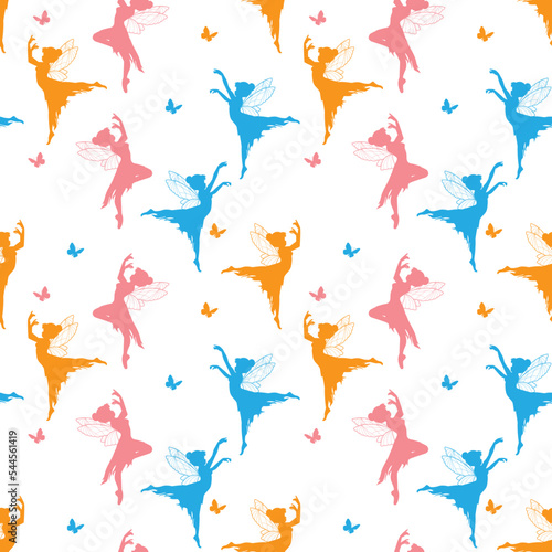 cute fairy silhouette pattern graphic