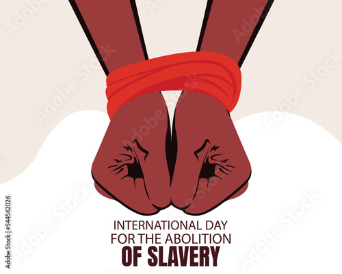 illustration vector graphic of a pair of hands bound by rope, perfect fro international day, the abolition of slavery, celebrate, greeting card, etc.