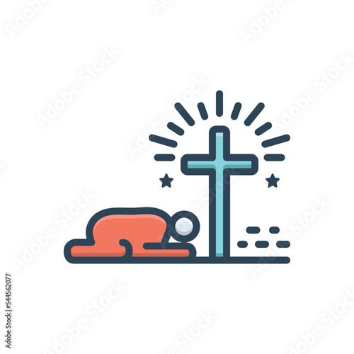 Color illustration icon for sin church