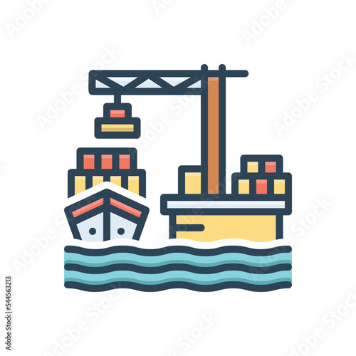 Color illustration icon for ports