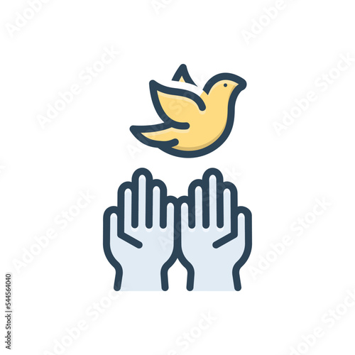 Color illustration icon for hoping