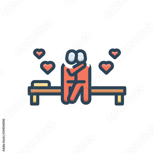 Color illustration icon for intimate