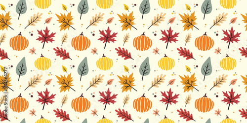 Happy Thanksgiving day. Seamless Thanksgiving pattern. Thanksgiving vector illustration
