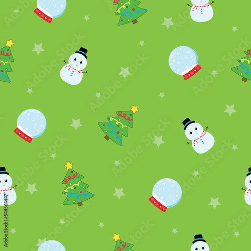 Simple Christmas seamless pattern with New Year elements.
