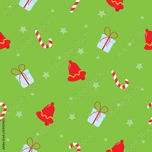 Simple Christmas seamless pattern with New Year elements.