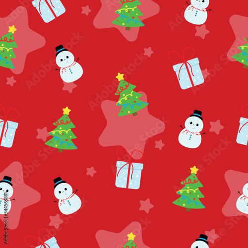 Simple Christmas seamless pattern with New Year elements.