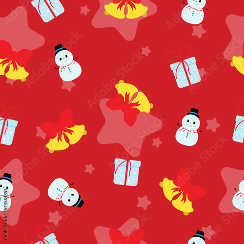 Simple Christmas seamless pattern with New Year elements.