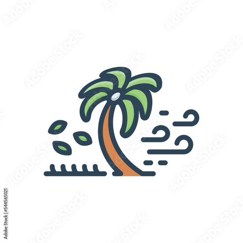 Color illustration icon for winds