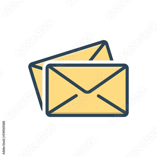 Color illustration icon for letters