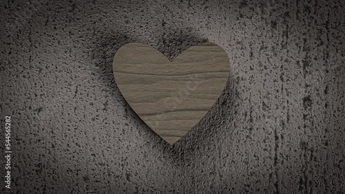 3d Heart on Wall