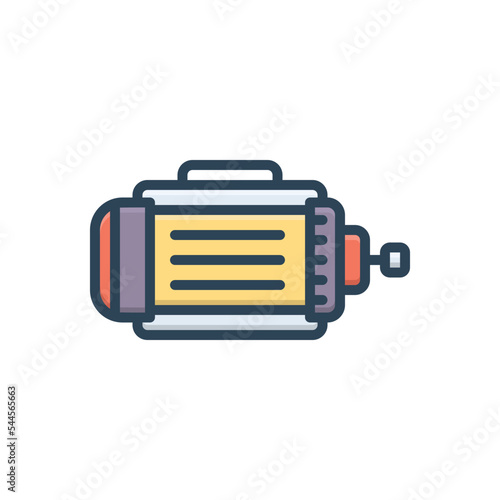 Color illustration icon for motor