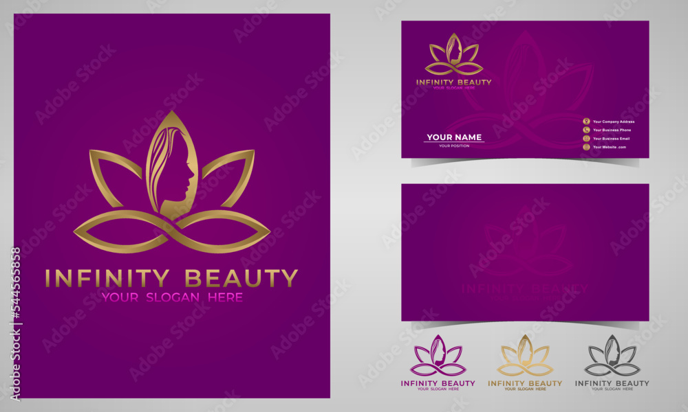 Elegant infinity beauty logo design and business card Elegant infinity beauty logo design and business card