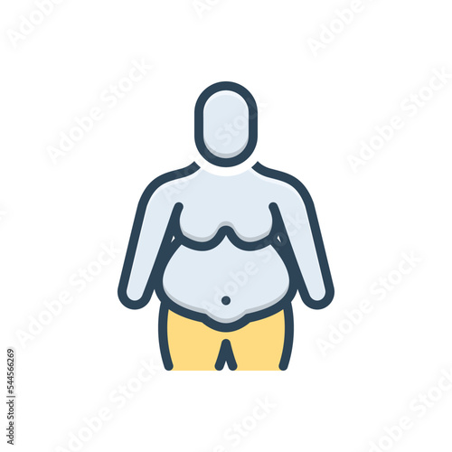  Color illustration icon for thick