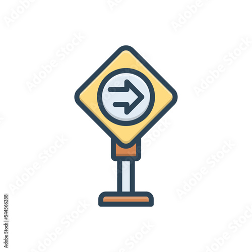  Color illustration icon for ahead photo