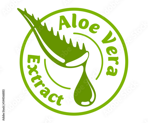 Aloe Vera extract icon. stamp for skin care - cosmetics or pharmaceutical products
