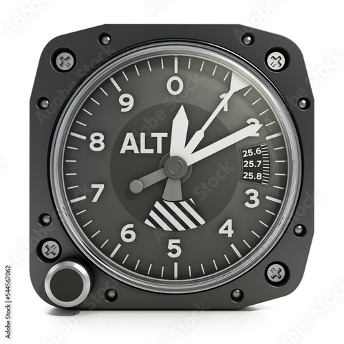 Altimeter isolated on white background. 3D illustration
