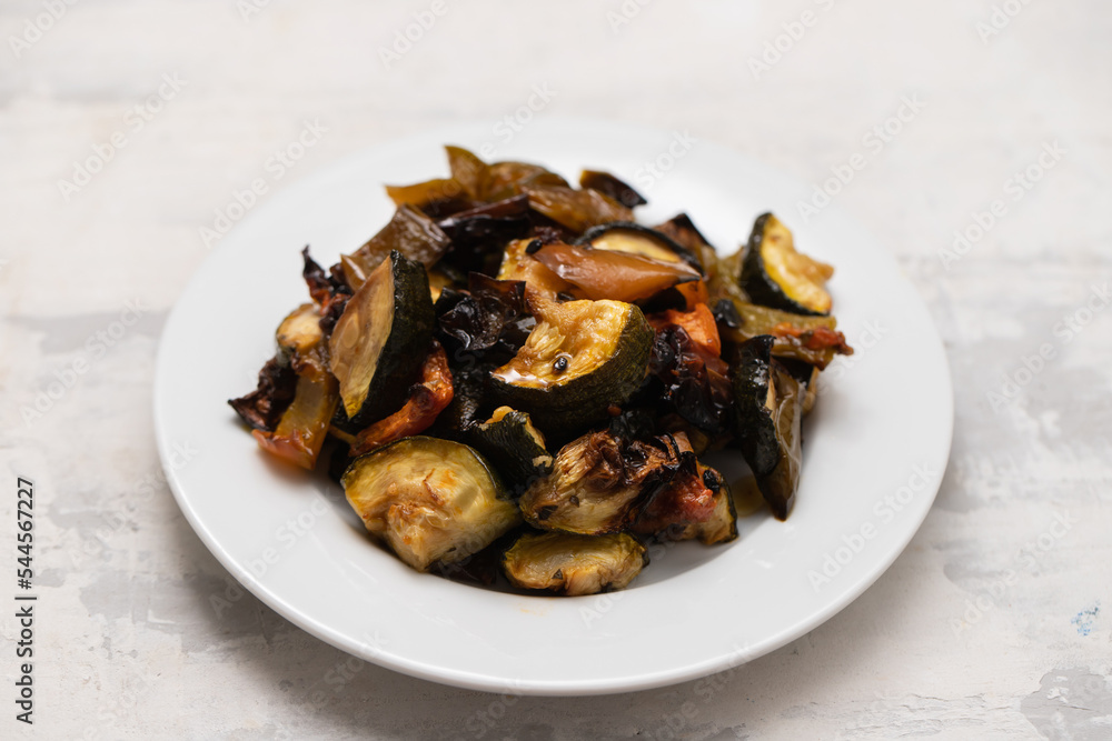 baked vegetables in white small beautiful bowl baked vegetables in white small beautiful bowl