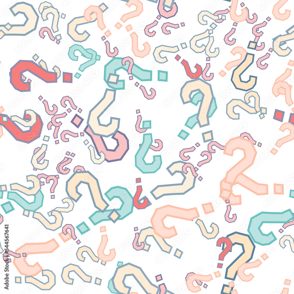 Quiz seamless pattern. Question marks, doubt, faq Quiz seamless pattern. Question marks, doubt, faq