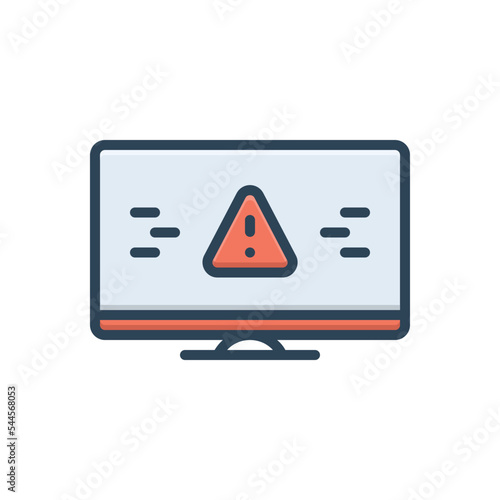 Canvas-taulu Color illustration icon for warnings