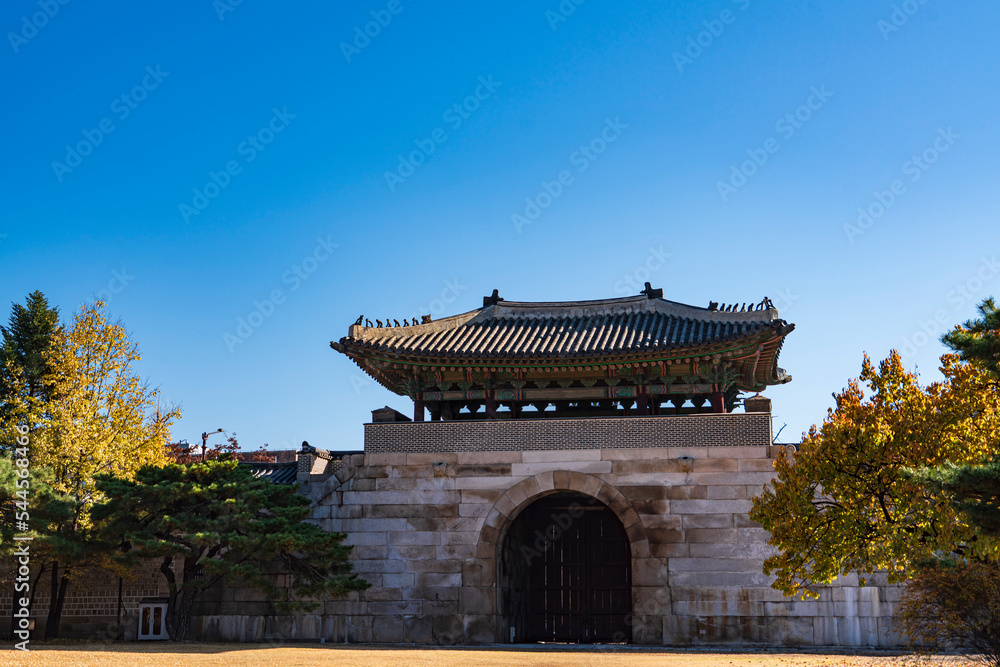 Gate in Gyeongbokgung palace, Seoul, Korea,
