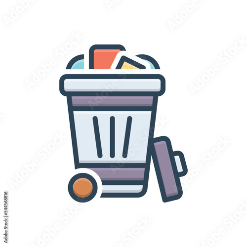Color illustration icon for disposal