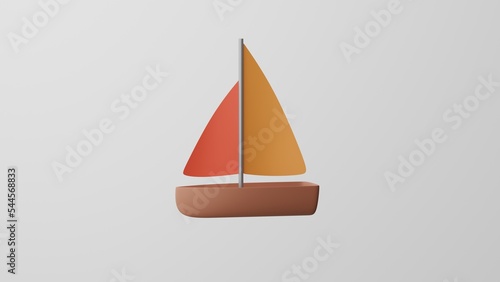 Canvastavla Minimalism Sailboat, yacht emoji, dinghy symbol
