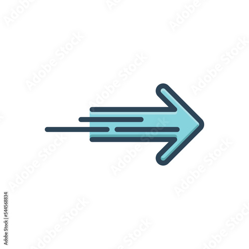 Color illustration icon for forward