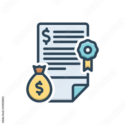 Color illustration icon for grants