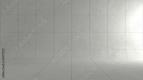 3d concrete interior with architectural columns and structures