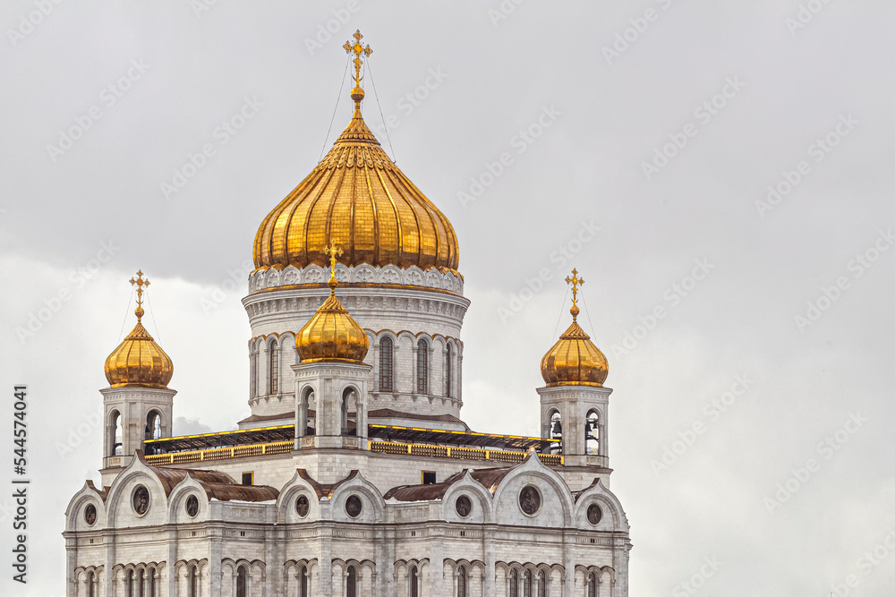 Golden domes of the Cathedral of Christ the Savior in Moscow