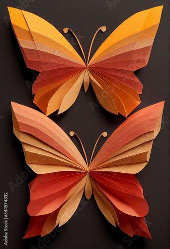 3D paper cut butterflies
