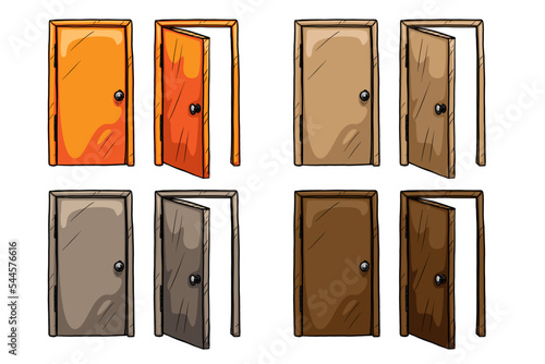 Set of doors vector illustration on white background