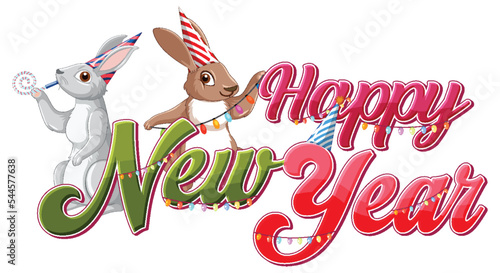Happy New Year 2023 text for banner design