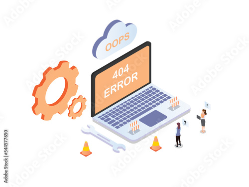Laptop with page message of error connection