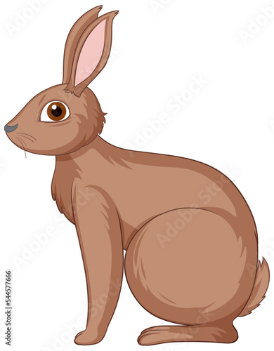 Cute brown rabbit cartoon character